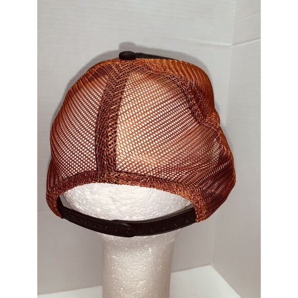 Lakeside Bait & Tackle Trucker Hat Cap Mesh Snapback Sewn Burnt Sienna Black - Picture 5 of 10